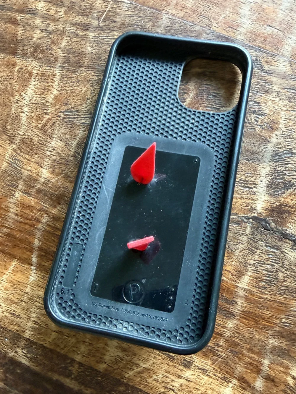 Loopy iPhone 13 Black Phone Case with Red Grip Loop - Righty
